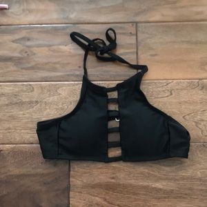 Black halter bikini top